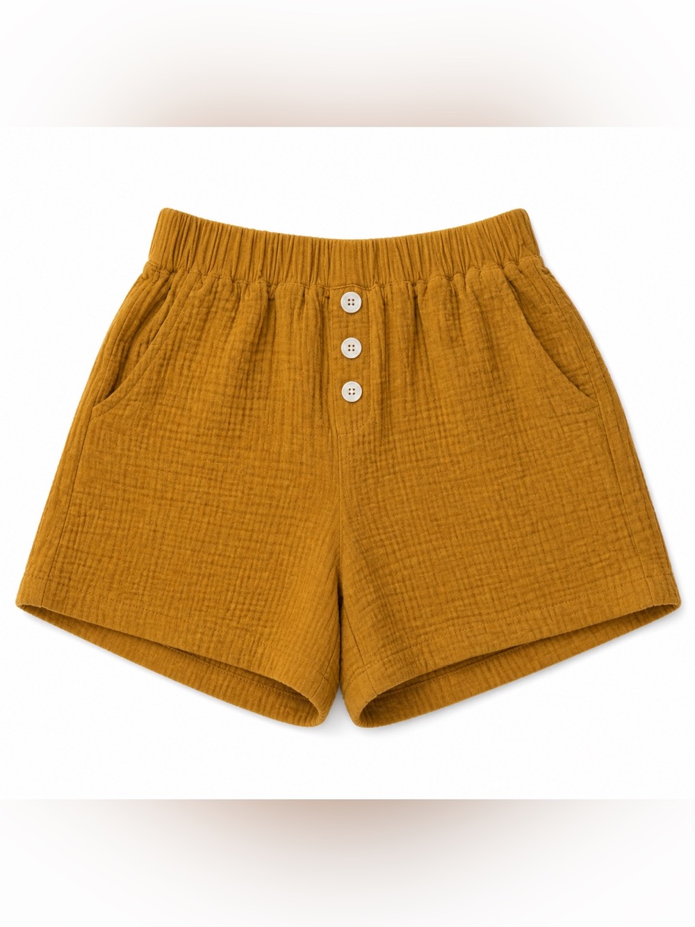 Madewell Lightspun Pull-On Shorts Mustard Gold Size XS Gauze Cotton